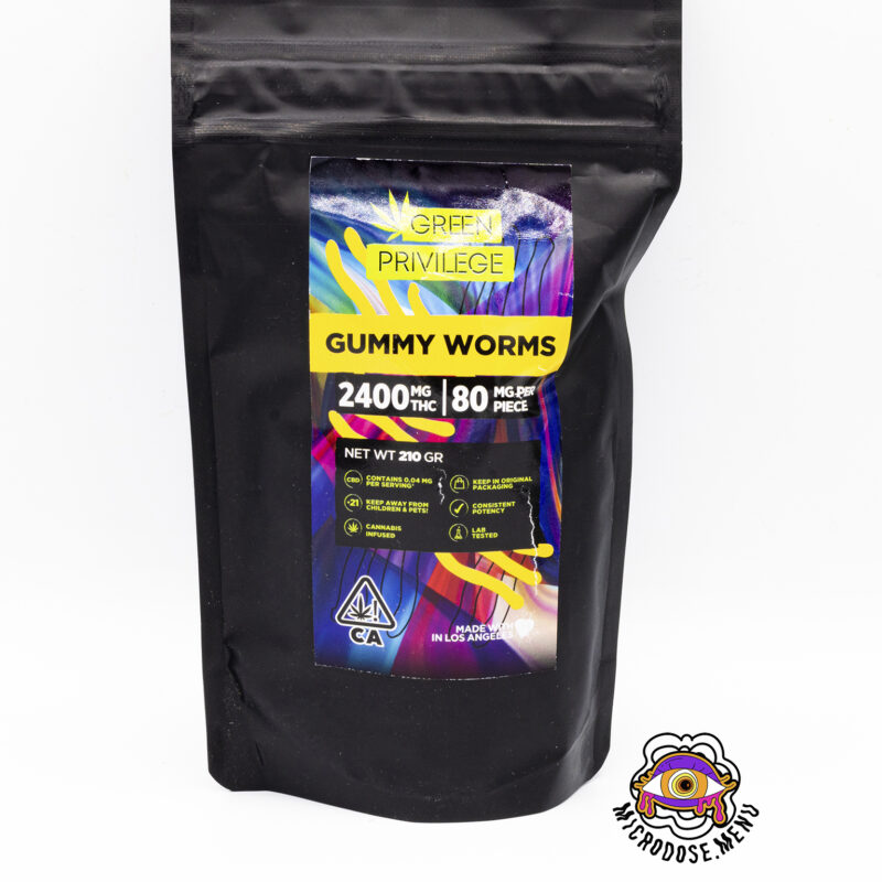 Green Privilege Gummy Worms 2400mg